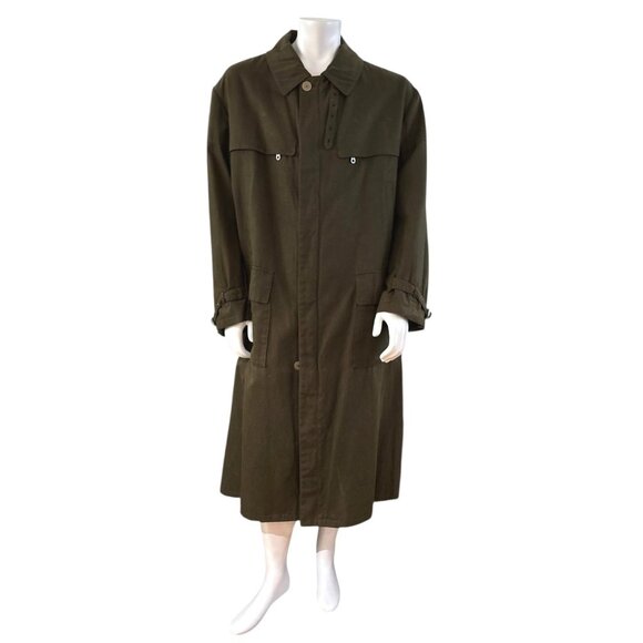 Holland & Holland Other - Vintage Holland & Holland Trench Coat XXL Made in France Olive Drab Wool Lined